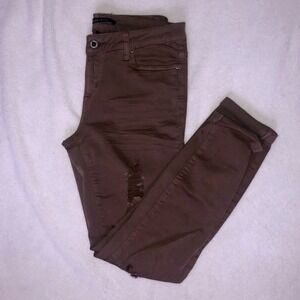 NWOT Angel Kiss Women's Mauve Ankle Skinny Mid-Rise Ripped Jeans Juniors Size 5